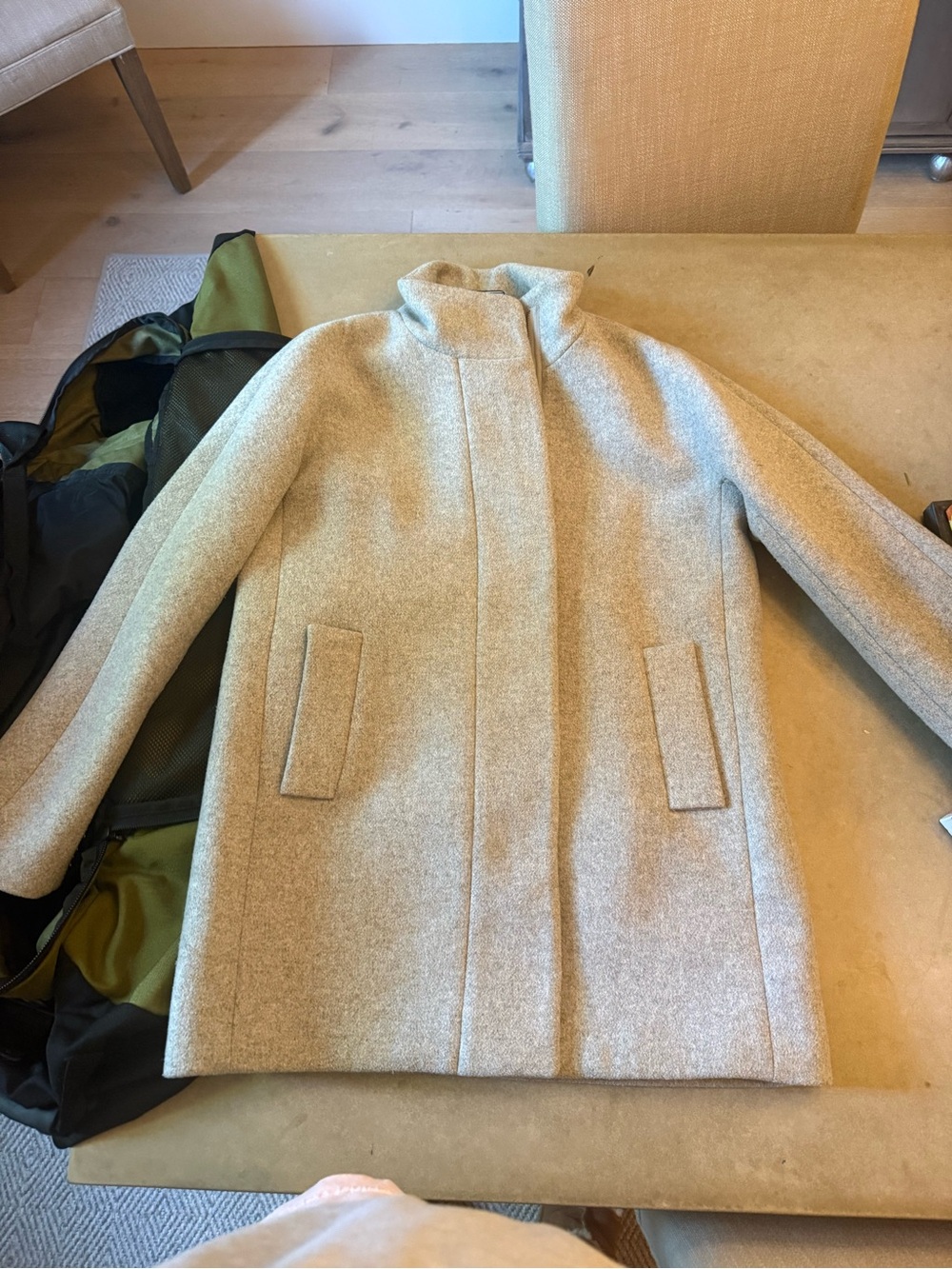 J. Crew Wool-Blend Stand Collar Coat